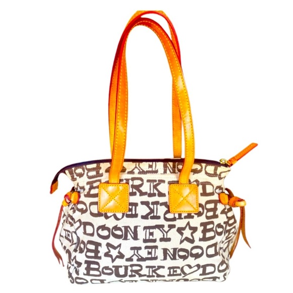 DOONEY & BOURKE Canvas and Leather Graffiti Purse, Authentic, Rare. EUC - Picture 1 of 11